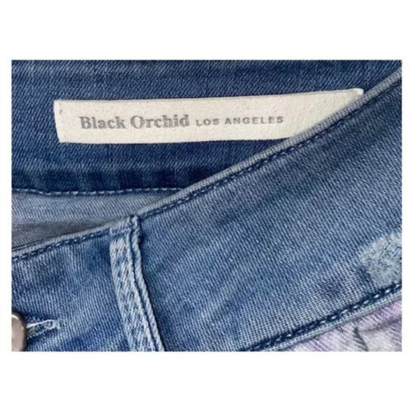 NWT Black Orchid Two Tone Flip Flop Double Sided Snakeskin Print Denim Jeans - Picture 5 of 9